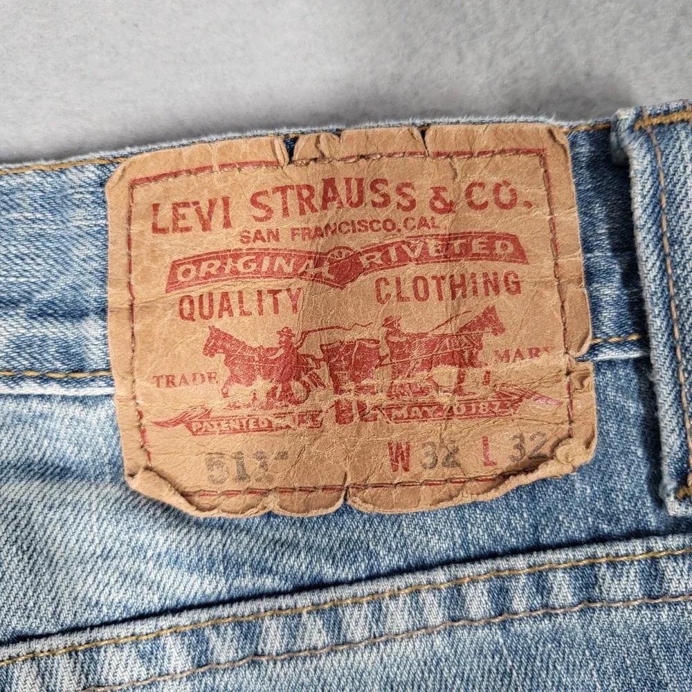 Levi's 511 Slim Jeans Men's 32x32 Blue Light Wash Denim 100% Cotton Skinny Distr